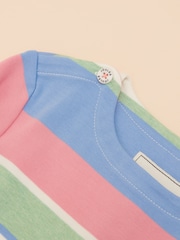 Joules Girls' Harbour Green & Pink Pastel Long Sleeve Jersey Top - Image 4 of 4