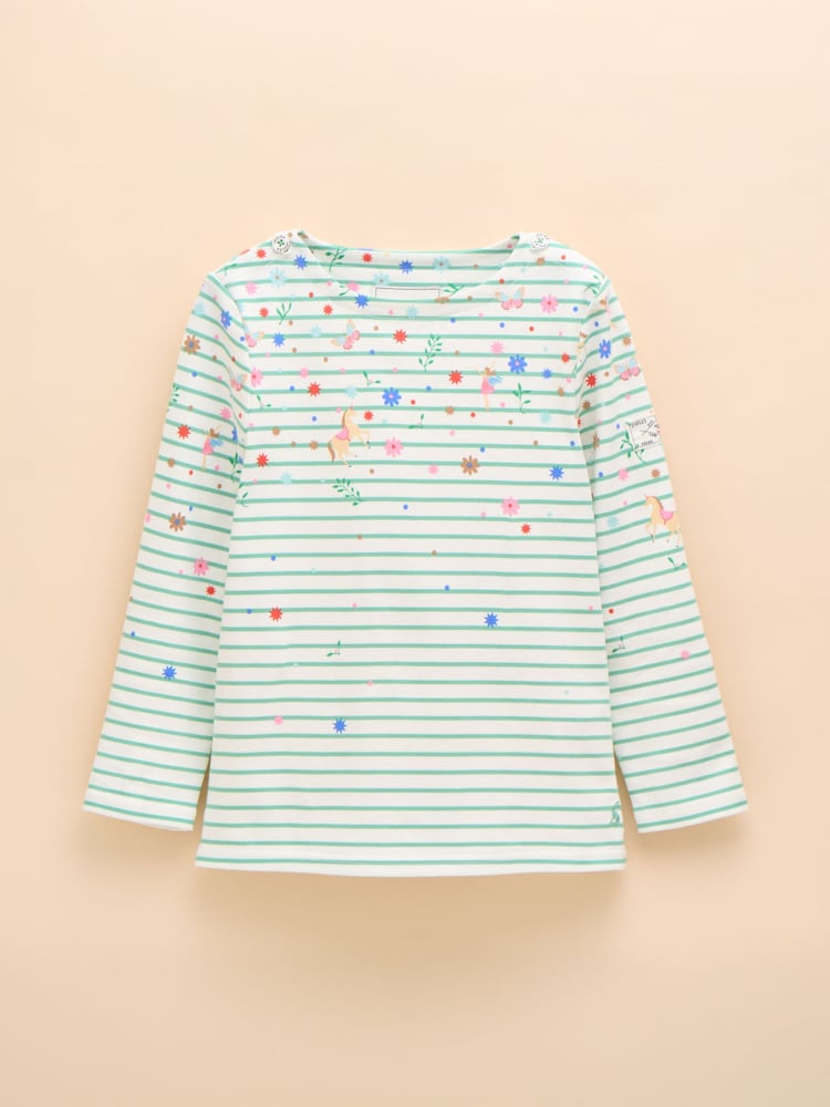 Joules Girls' Harbour Green Long Sleeve Jersey Top - Image 1 of 5