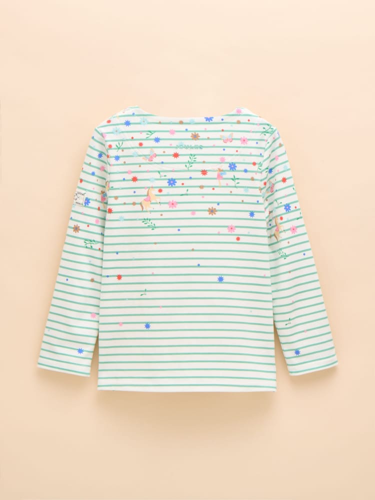 Joules Girls' Harbour Green Long Sleeve Jersey Top - Image 2 of 5