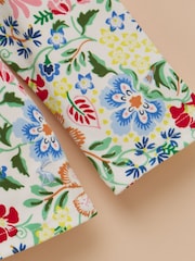 Joules Girls' Harbour White & Pink Floral Long Sleeve Jersey Top - Image 3 of 4