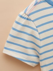 Joules Astra Blue Stripe Hamster Applique Cotton T-Shirt - Image 4 of 4