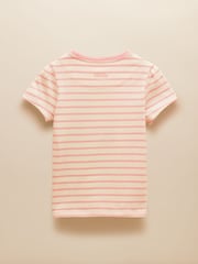Joules Astra Pink Stripe Horse Applique Cotton T-Shirt - Image 2 of 4