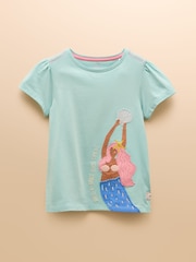 Joules Astra Light Blue Applique Cotton T-Shirt - Image 2 of 5