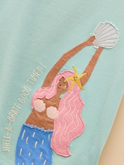 Joules Astra Light Blue Applique Cotton T-Shirt - Image 4 of 5