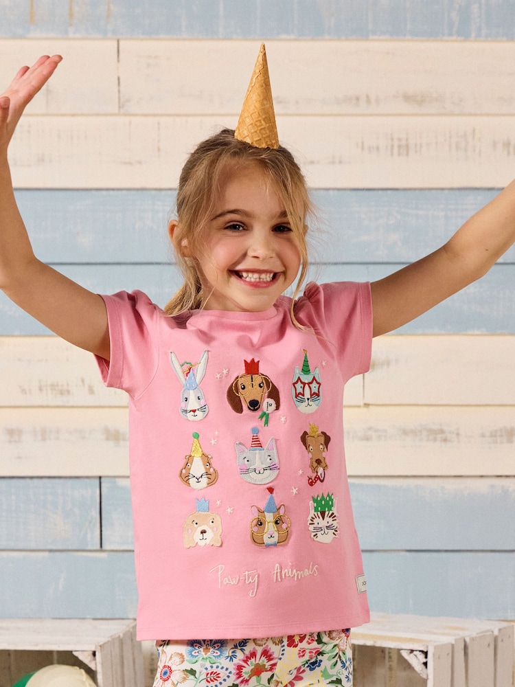 Animal rosa - Camiseta de algodón con aplicación Astra de Joules - Imagen 1 de 7 Animal rosa - Camiseta de algodón con aplicación Astra de Joules - Imagen 1 de 7