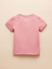 Joules Astra Pink Animal Applique Cotton T-Shirt - Image 4 of 7