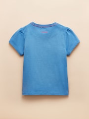 Joules Astra Blue Flamingo Applique Cotton T-Shirt - Image 2 of 5
