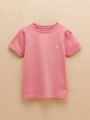 Joules Let's Go 100% Cotton Pink Short Sleeve T-Shirt - Image 1 of 4