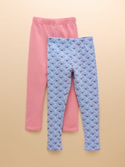 Joules Deedee Blue/Pink Pack of Two Jersey Leggings - Image 1 of 7