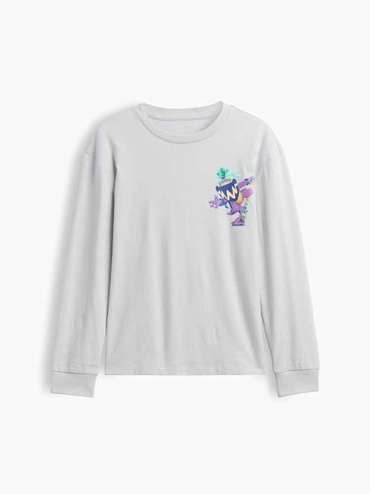 Gap Grey Super Mario Relaxed Graphic Long Sleeve T-Shirt (4-13yrs) - Image 1 of 3 Gap Grey Super Mario Relaxed Graphic Long Sleeve T-Shirt (4-13yrs) - Image 1 of 3