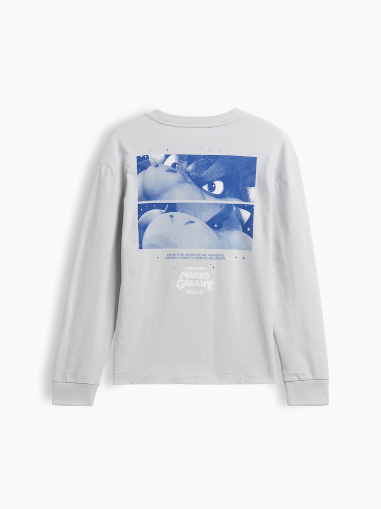 Gap Grey Super Mario Relaxed Graphic Long Sleeve T-Shirt (4-13yrs) - Image 2 of 3 Gap Grey Super Mario Relaxed Graphic Long Sleeve T-Shirt (4-13yrs) - Image 2 of 3