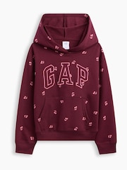 Gap Burgundy Cherry Relaxed Logo Hoodie (4-13yrs) - Image 1 of 3