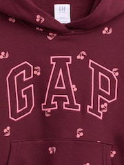 Gap Burgundy Cherry Relaxed Logo Hoodie (4-13yrs) - Image 3 of 3