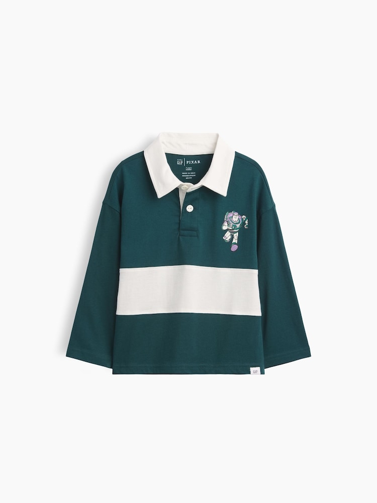 Gap Green Buzz Lightyear Disney Rugby Polo Shirt (6mths-5yrs) - Image 1 of 3