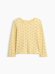 Geel - Gap geribbeld T-shirt met ronde hals (6maanden -5jaar) - Afbeelding 1 van 3