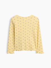 Geel - Gap geribbeld T-shirt met ronde hals (6maanden -5jaar) - Afbeelding 2 van 3