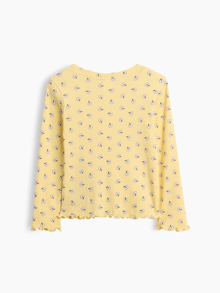 Geel - Gap geribbeld T-shirt met ronde hals (6maanden -5jaar) - Afbeelding 2 van 3