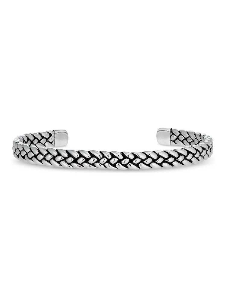 Beaverbrooks Sterling Silver Braid Torque Bangle - Image 2 of 4