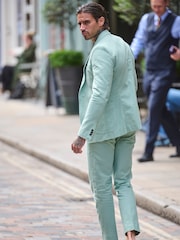 Groen - Harry Brown slim fit Chris linnen katoenmix kostuumblazer met enkele rij knopen - Image 3 of 11