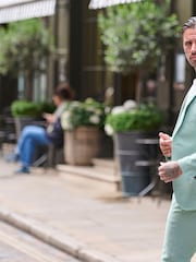 Groen - Harry Brown slim fit Chris linnen katoenmix kostuumblazer met enkele rij knopen - Image 5 of 11