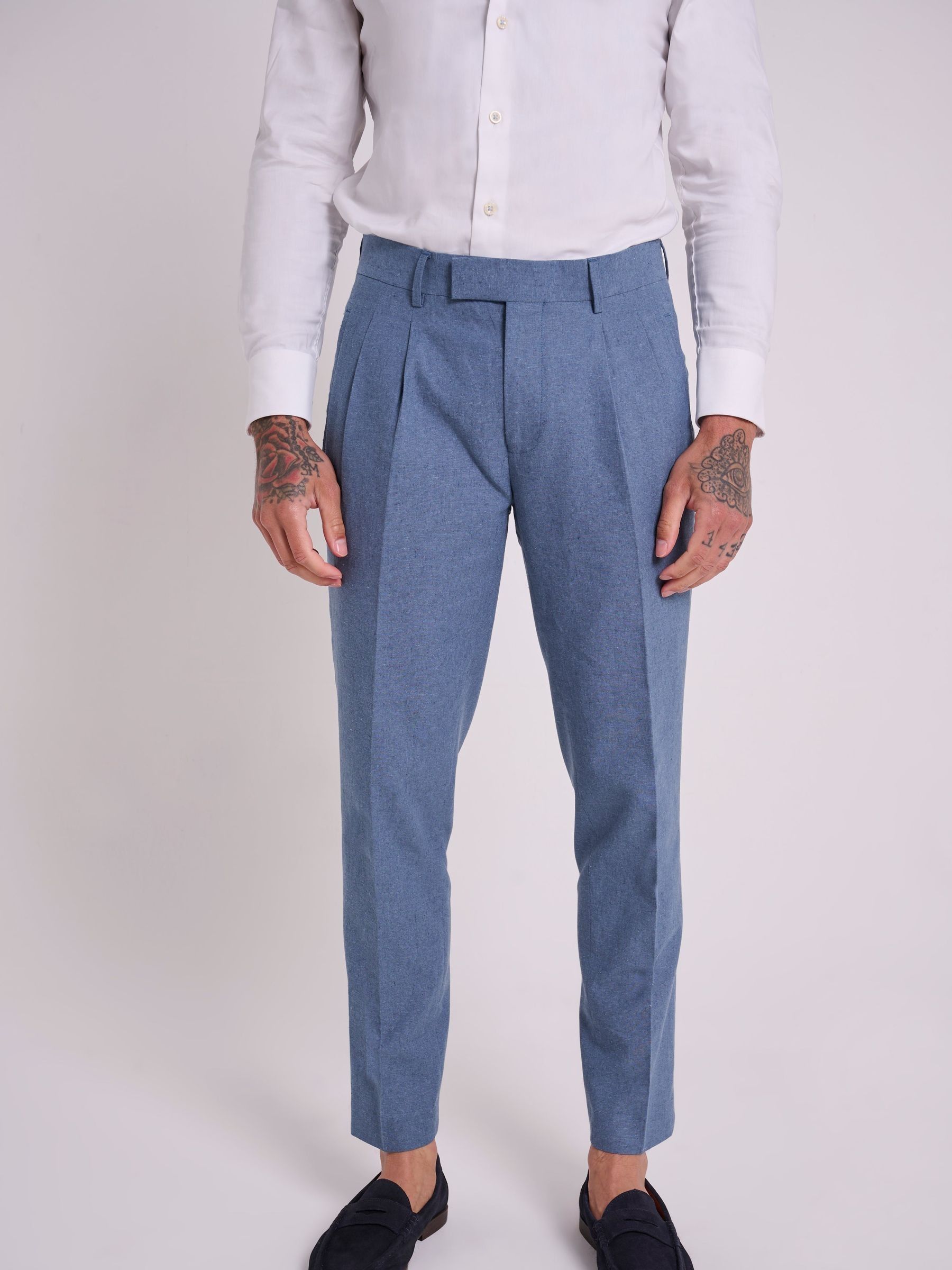 Buy Harry Brown Blue Slim Fit Oliver Linen Cotton Blend Suit Buy Harry Brown Blue Slim Fit Oliver Linen Cotton Blend Suit