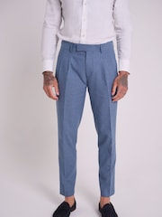 Blauw - Harry Brown Slim Fit Oliver Linen Cotton Blend Suit: Smart Trousers - Image 6 of 10