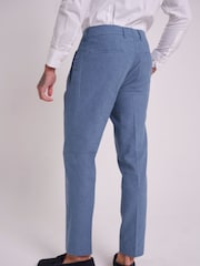 Blauw - Harry Brown Slim Fit Oliver Linen Cotton Blend Suit: Smart Trousers - Image 7 of 10
