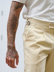 Harry Brown Yellow Slim Fit Chris Linen Cotton Blend Suit: Smart Trousers - Image 3 of 9