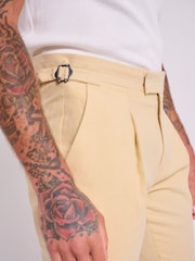 Harry Brown Yellow Slim Fit Chris Linen Cotton Blend Suit: Smart Trousers - Image 4 of 9