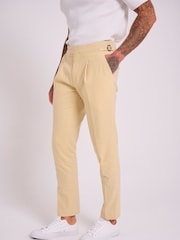 Harry Brown Yellow Slim Fit Chris Linen Cotton Blend Suit: Smart Trousers - Image 7 of 9