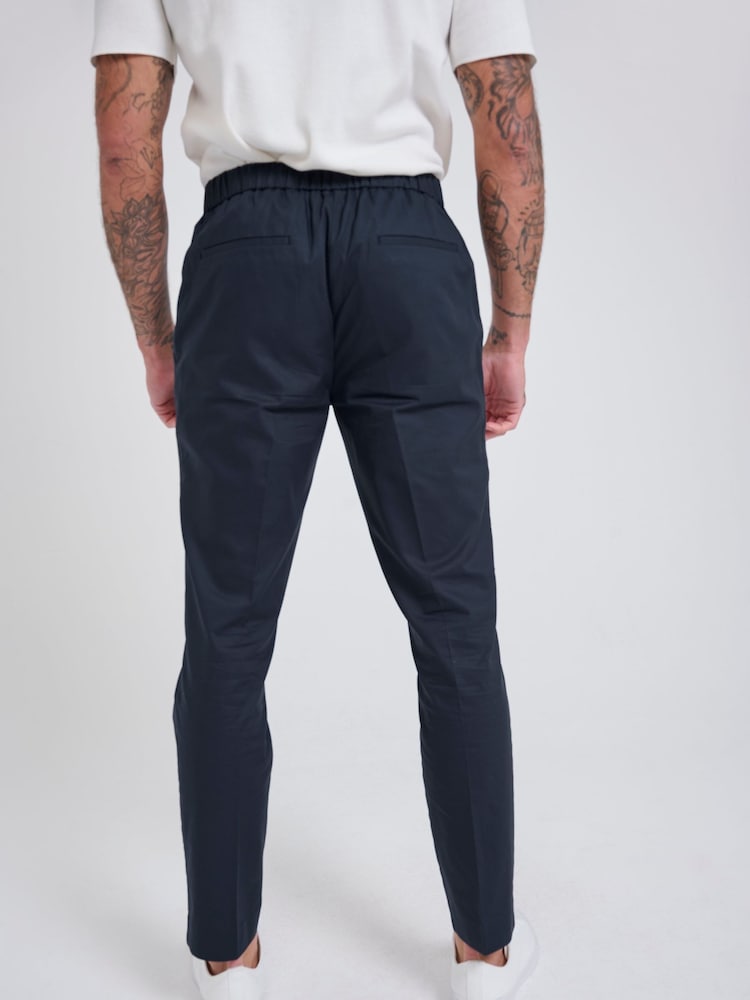 Normaal blauw - Harry Brown Slim Fit Paper Touch Cotton Suit: Smart Trousers - Image 4 of 8