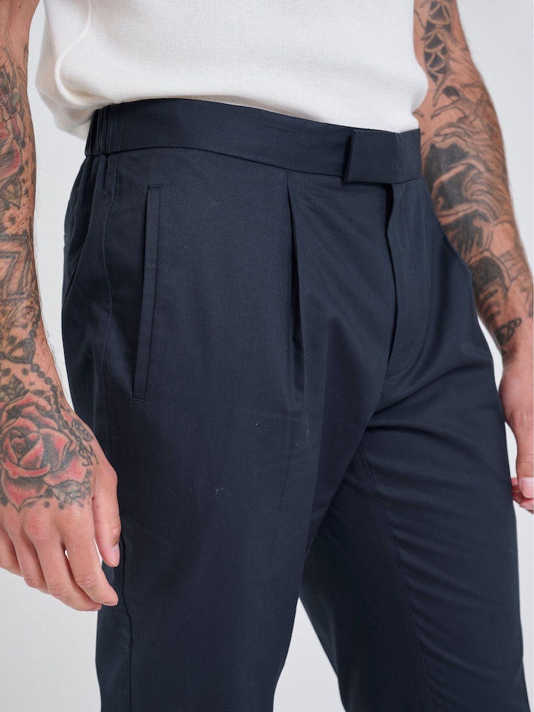 Normaal blauw - Harry Brown Slim Fit Paper Touch Cotton Suit: Smart Trousers - Image 7 of 8