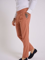 Roșu - Harry Maro Croială slim fit Oliver Lenjerie de pat Cotton Blend Suit: Smart Trousers - Imaginea 4 din 6