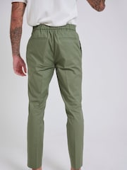 Harry Brown Green Slim Fit Paper Touch Cotton Suit: Smart Trousers - Image 7 of 9