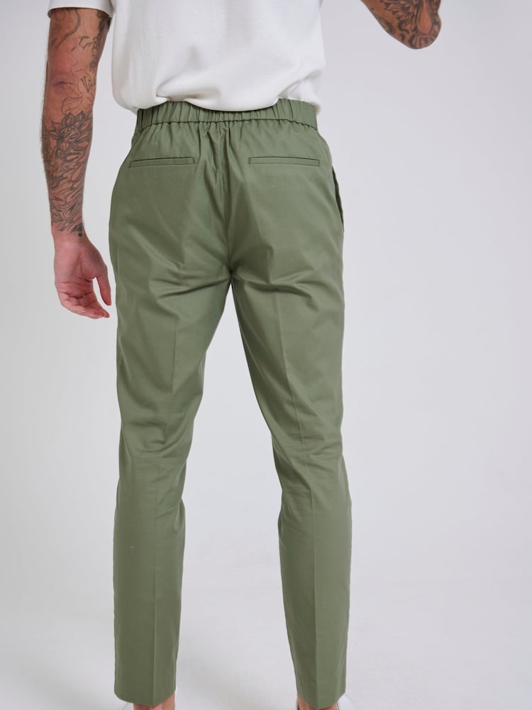 Harry Brown Green Slim Fit Paper Touch Cotton Suit: Smart Trousers - Image 7 of 9