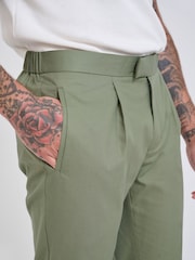 Harry Brown Green Slim Fit Paper Touch Cotton Suit: Smart Trousers - Image 9 of 9