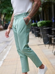 Harry Brown Green Slim Fit Chris Linen Cotton Blend Suit: Smart Trousers - Image 1 of 9