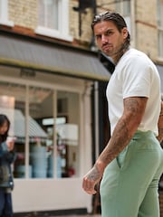 Harry Brown Green Slim Fit Chris Linen Cotton Blend Suit: Smart Trousers - Image 3 of 9