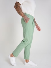 Harry Brown Green Slim Fit Chris Linen Cotton Blend Suit: Smart Trousers - Image 6 of 9