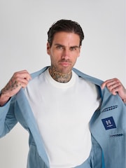 Harry Brown Blue Slim Fit Chris Linen Cotton Blend Single Breasted Suit Blazer - Image 11 of 11