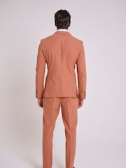Rood - Harry Brown slim fit Oliver linnen-katoenmix kostuumblazer met dubbele rij knopen - Image 5 of 9