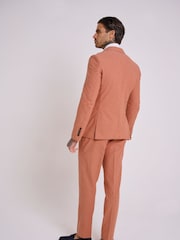 Rood - Harry Brown slim fit Oliver linnen-katoenmix kostuumblazer met dubbele rij knopen - Image 6 of 9