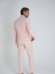 Roze - Harry Brown slim fit Chris linnen katoenmix kostuumblazer met enkele rij knopen - Image 7 of 10