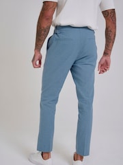 Harry Brown Blue Slim Fit Chris Linen Cotton Blend Suit: Smart Trousers - Image 3 of 6