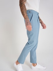 Harry Brown Blue Slim Fit Chris Linen Cotton Blend Suit: Smart Trousers - Image 5 of 6