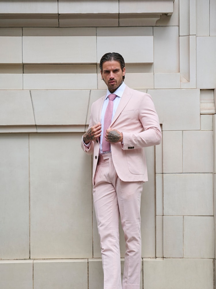 Rosa - Harry Brown Slim Fit Chris Linen Cotton Blend Suit: Smart Trousers - Imagen 1 de 8 Rosa - Harry Brown Slim Fit Chris Linen Cotton Blend Suit: Smart Trousers - Imagen 1 de 8