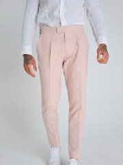 Рожевий - Harry Brown слім фіт Chris льон Cotton Blend піджачний костюм: елегантні штани - Image 3 of 8