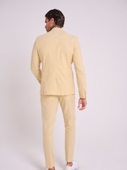Harry Brown Yellow Slim Fit Chris Linen Cotton Blend Single Breasted Suit Blazer - Image 3 of 9