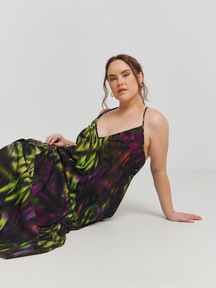 Simply Be Green Trapeze Maxi Dress - Image 4 of 4