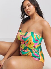 Simply Be Green Bandeau Swimsuit - Image 1 of 4